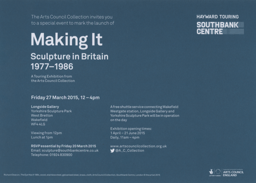 Making It, Sculpture in Britain 1977-1986